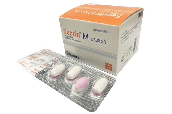 Picture of Tablet Secrin M 1 mg+500 mg